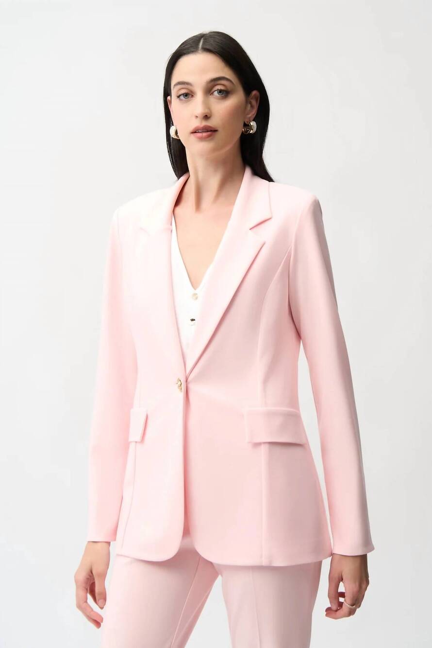 NEW JOSEPH RIBKOFF formal notched lapel blazer in pale pink